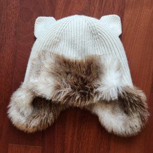 J.Crew Crewcuts Girls Fur Lined Trapper Winter Hat with Cat Ears